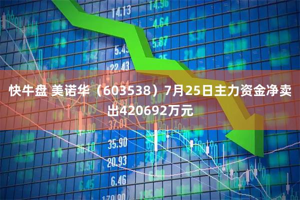 快牛盘 美诺华（603538）7月25日主力资金净卖出420692万元