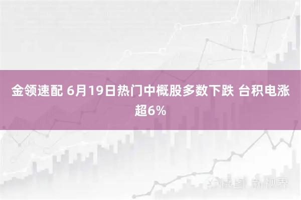 金领速配 6月19日热门中概股多数下跌 台积电涨超6%